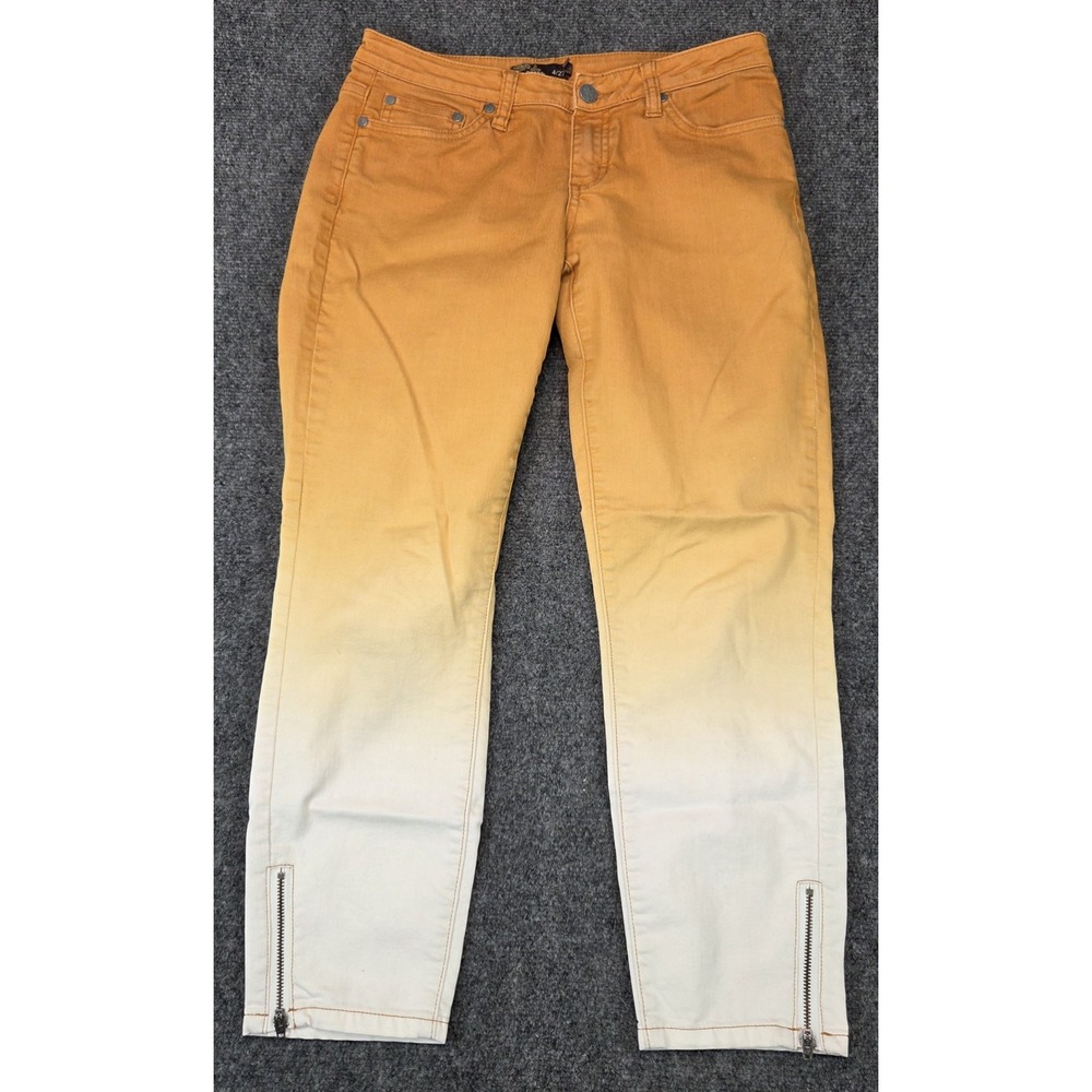 Prana Dip Dye Crop Jeans Womens 4 / 27 Brown Skinny Zip Ankle